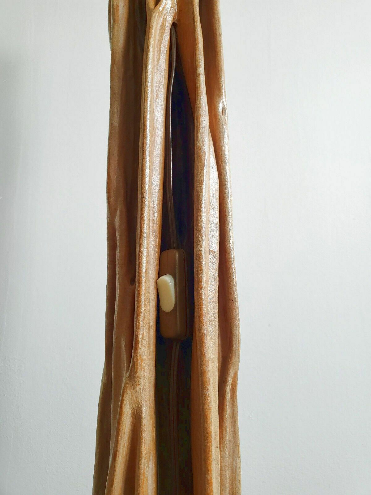 photo furniture Vintage Floor Lamp 1950 Organic Plant Sculpture Driftwood & Mahogany 50s