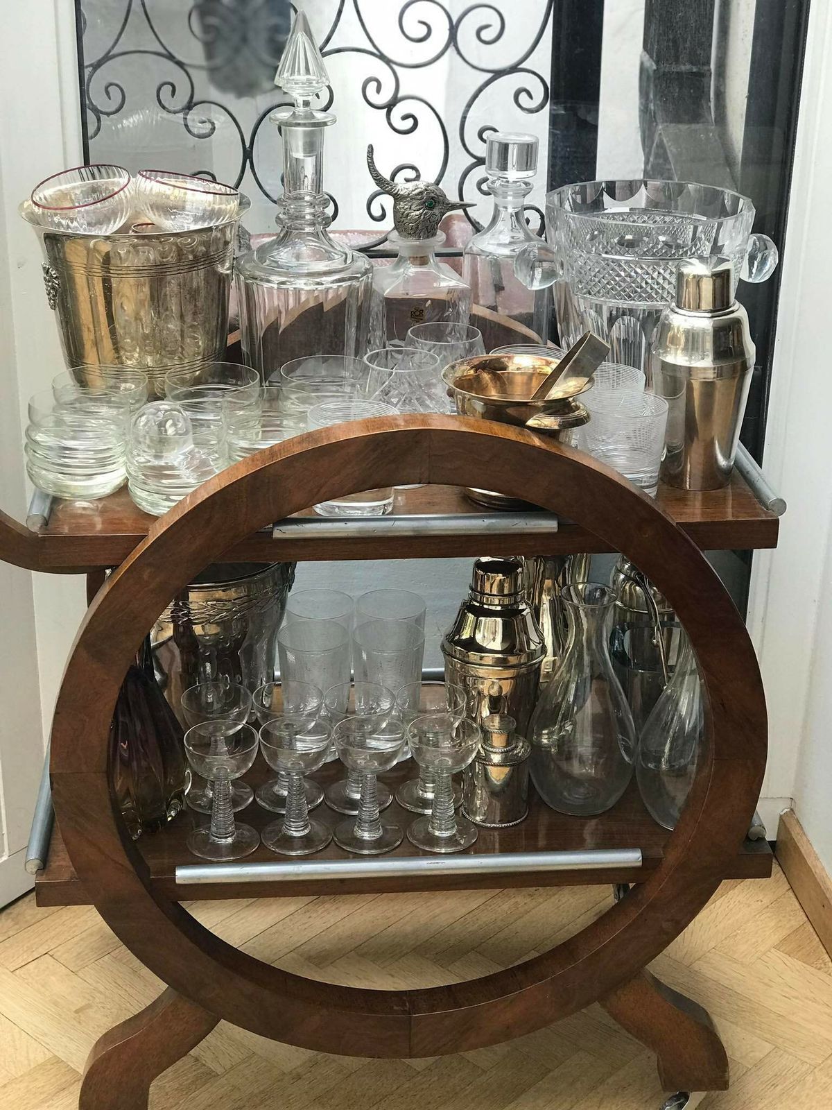 photo for sale Art Deco Cocktail Shaker With Ice Crusher Silver Plated Bar Cart Decor Mixology Tools Gift For Him Christmas Gift Barware Accessories Bar