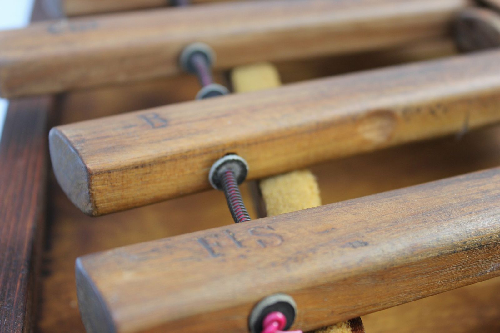 Very Rare Antique Wooden Xylophone In Case, Folding 38 Bars Percussion, Totally Restored Collectible Instrument photo 875.0