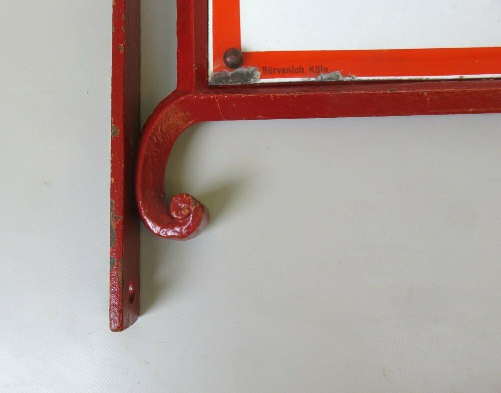 Home Decor Art Nouveau Fire Alarm Sign In Enameled Cast Iron From Bürvenich, Cologne, Germany, 1890s photo