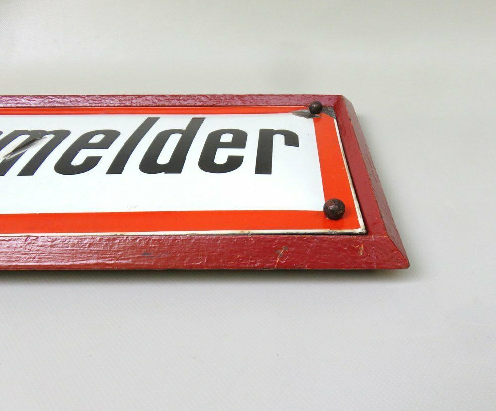 4393.65 Art Nouveau Fire Alarm Sign In Enameled Cast Iron From Bürvenich, Cologne, Germany, 1890s photo
