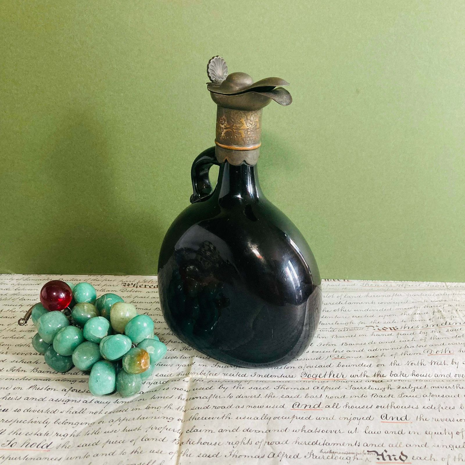 Antique Glass Flagon Decanter Bottle photo 125.0