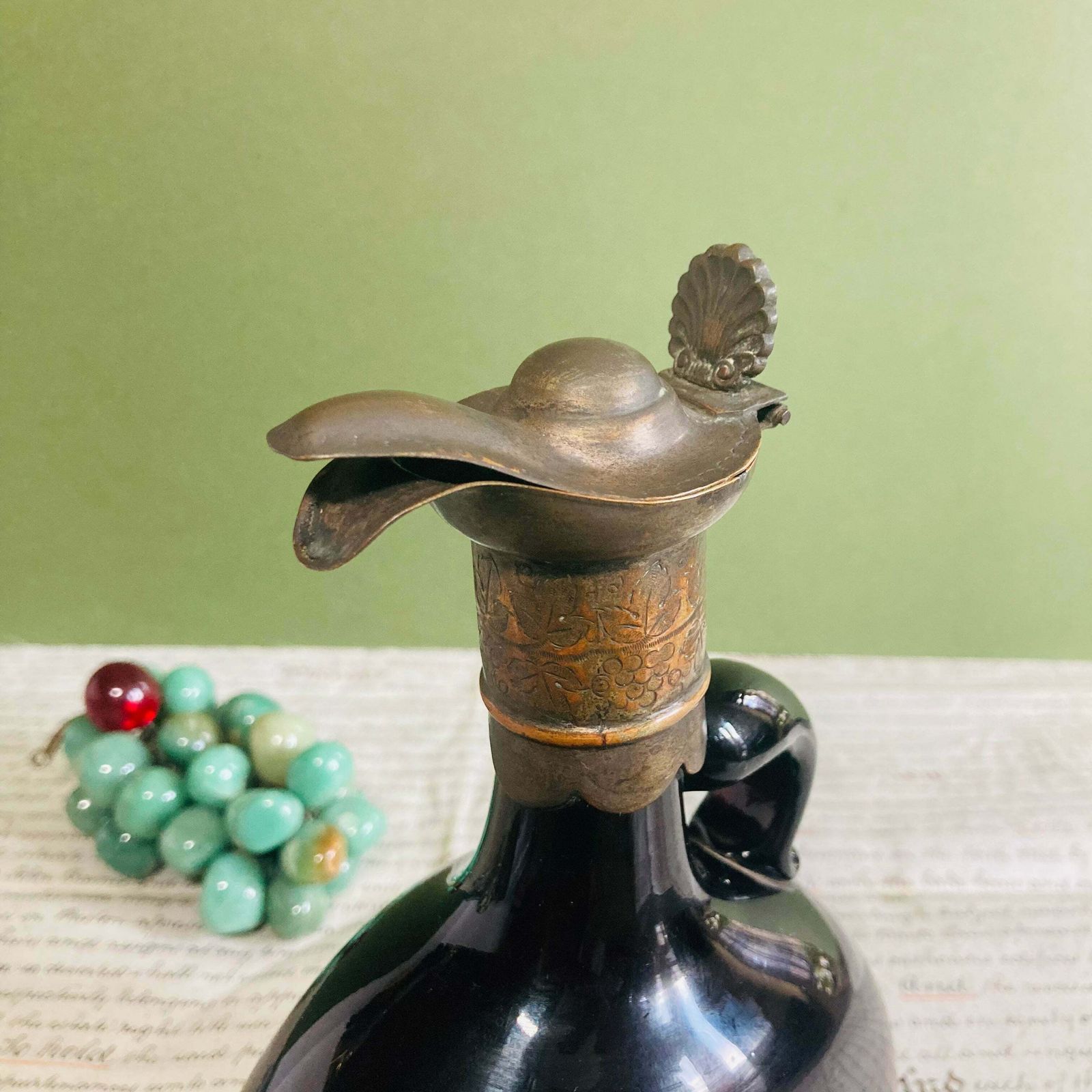 Antique Glass Flagon Decanter Bottle photo vinterior