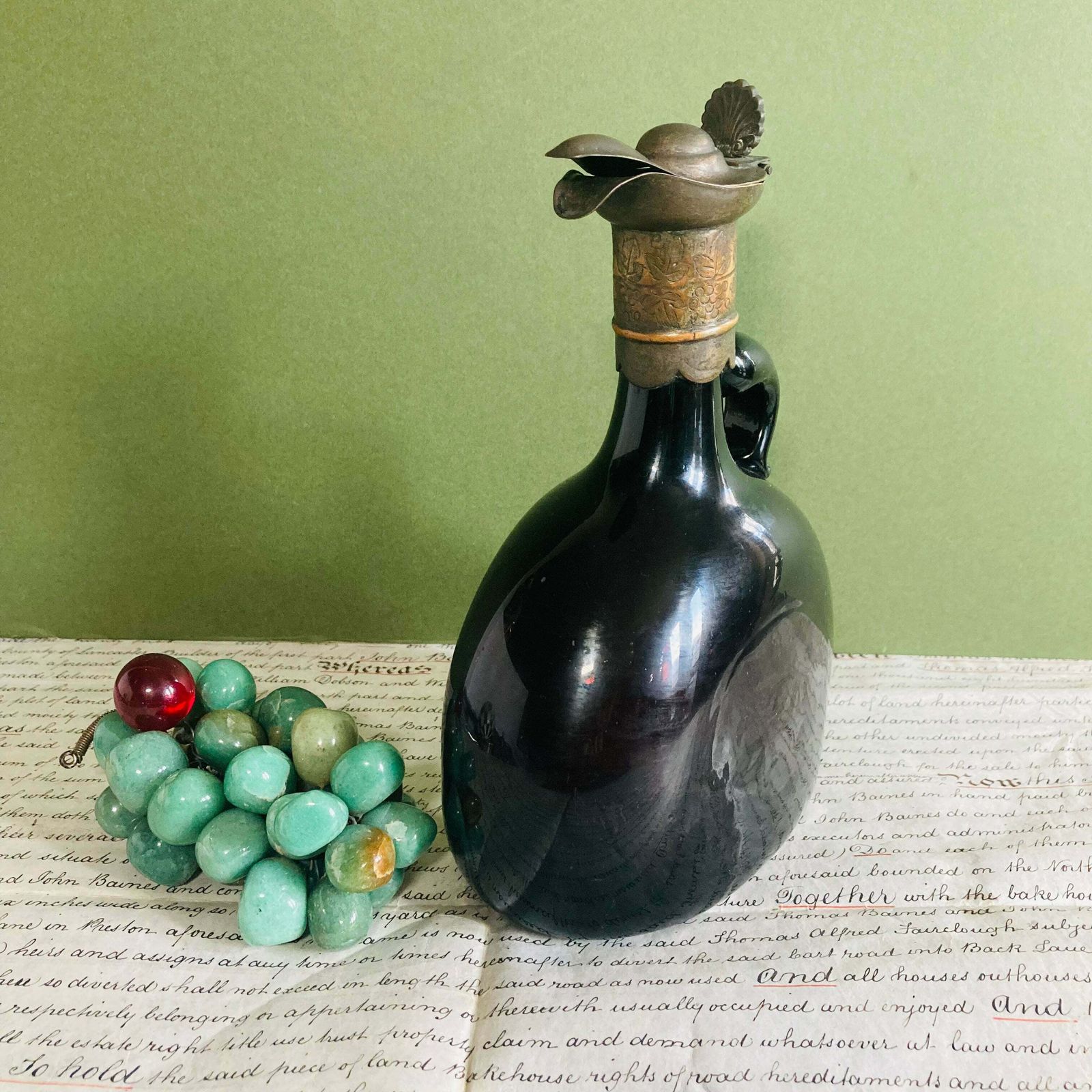 Antique Glass Flagon Decanter Bottle photo buy