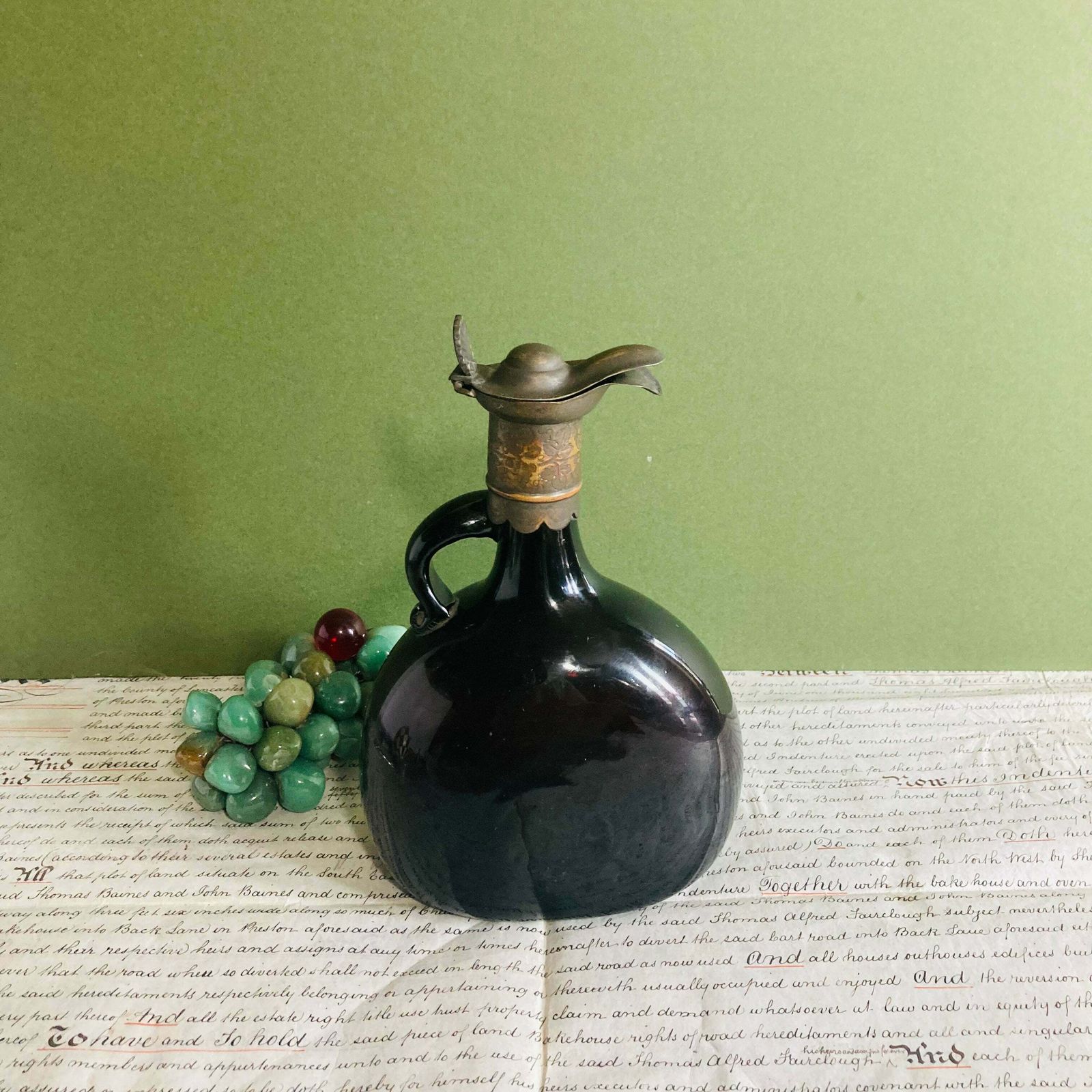 photo furniture Antique Glass Flagon Decanter Bottle