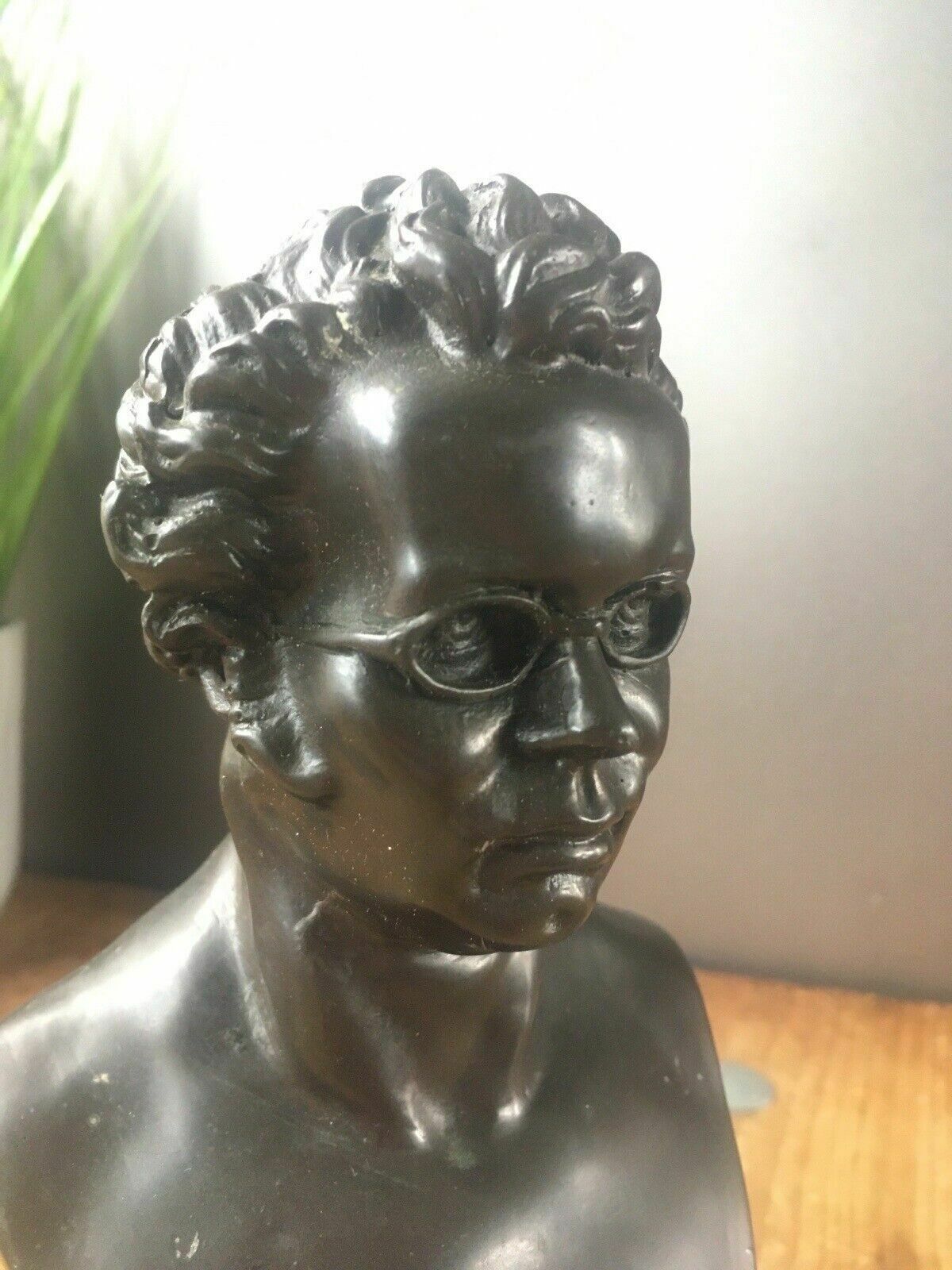Vintage 7.5" Franz Schubert Resin Bust Austrian Composer Desk Statue Ornament photo Art