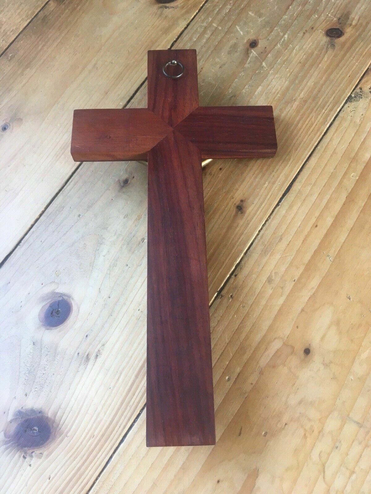 Antique French Art Deco Bakelite Brass Wall Hanging Crucifix Church Cross Jesus photo buy