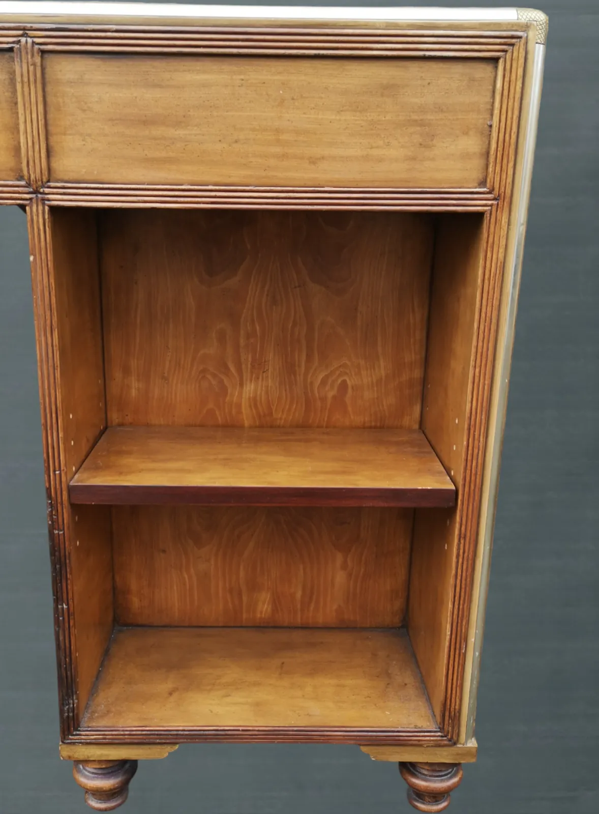 photo buy English Campaign Style Pedestal Desk By Baker Furniture Collectors Edition