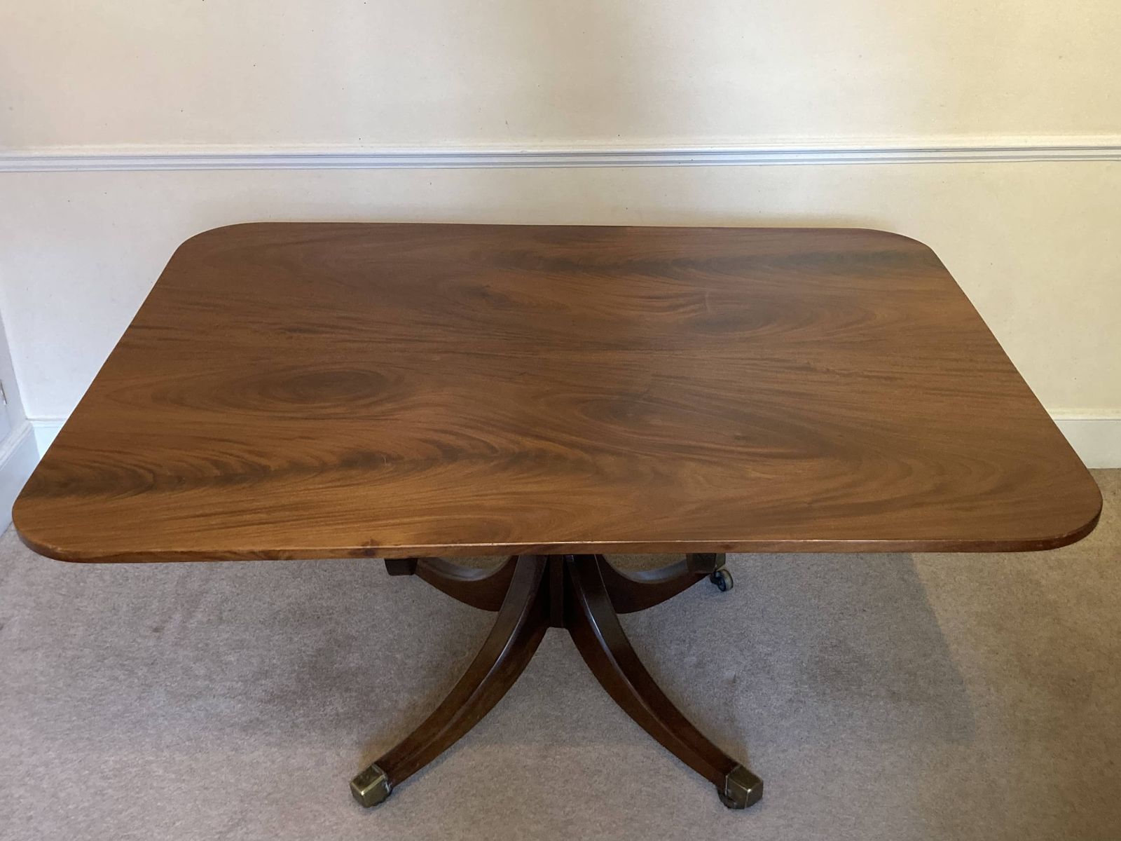 Stunning English Georgian Regency Mahogany Dining Table Set And 6 Chairs photo furniture