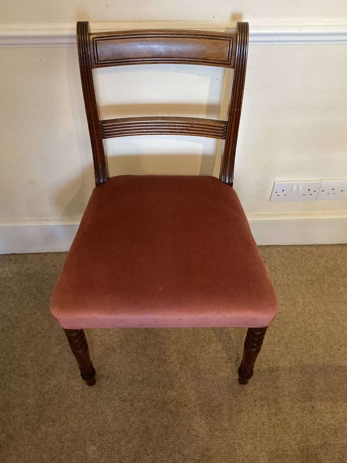 photo furniture Stunning English Georgian Regency Mahogany Dining Table Set And 6 Chairs