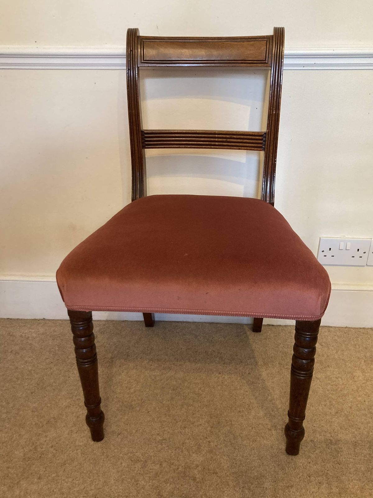 photo buy Stunning English Georgian Regency Mahogany Dining Table Set And 6 Chairs