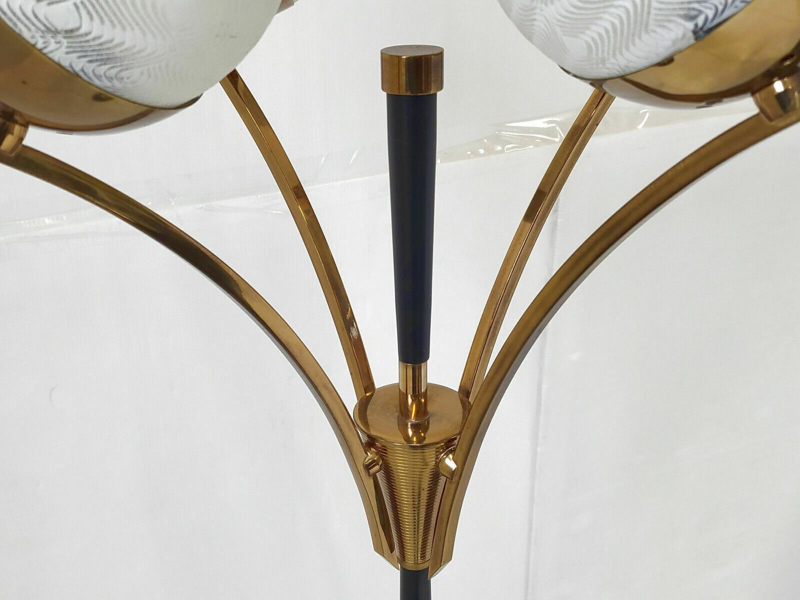 Vintage Floor Lamp 1950 House Arlus Brass Steel Glass 50s Retro Rockabilly photo 1247.0