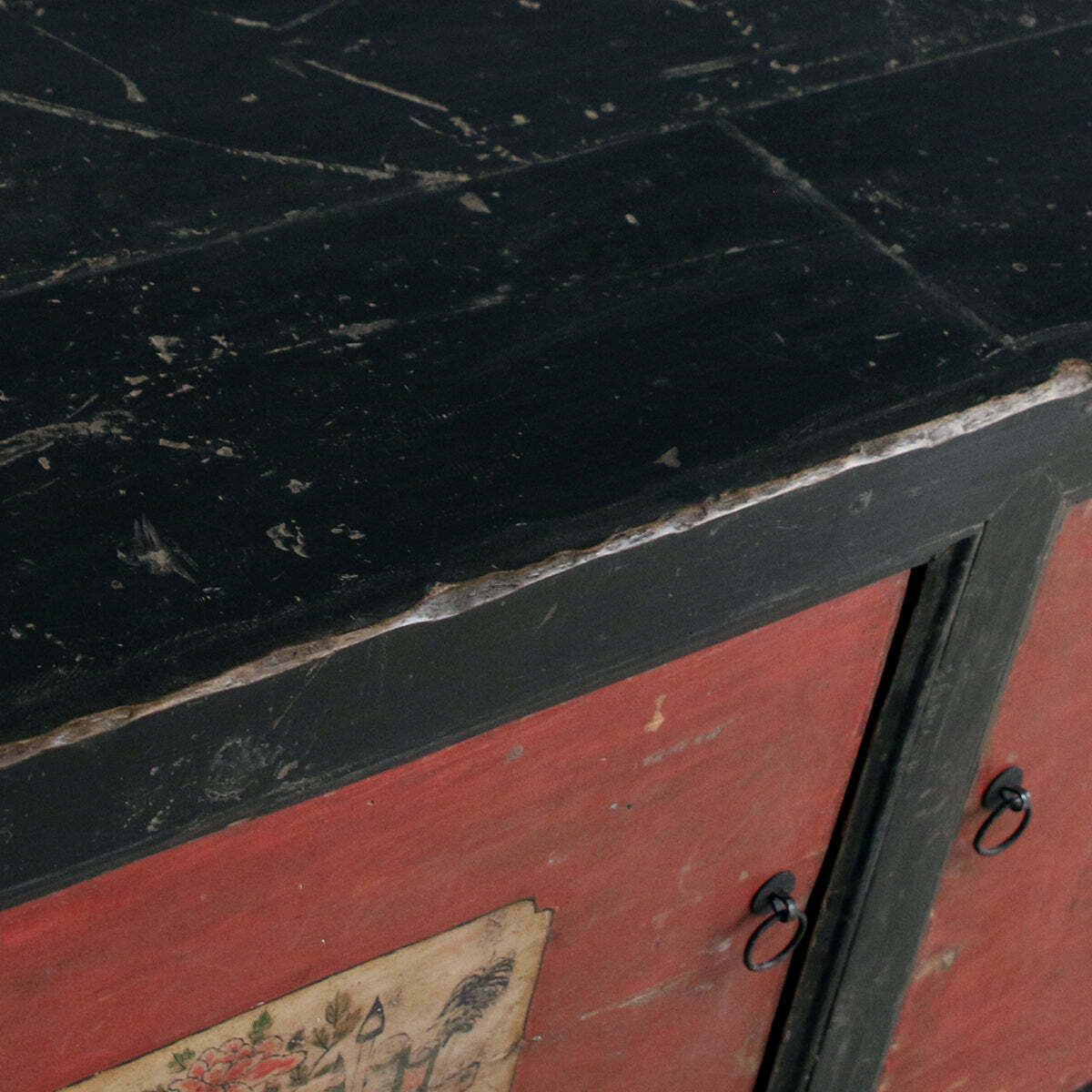 Red And Black Gansu Storage Cabinet photo for sale