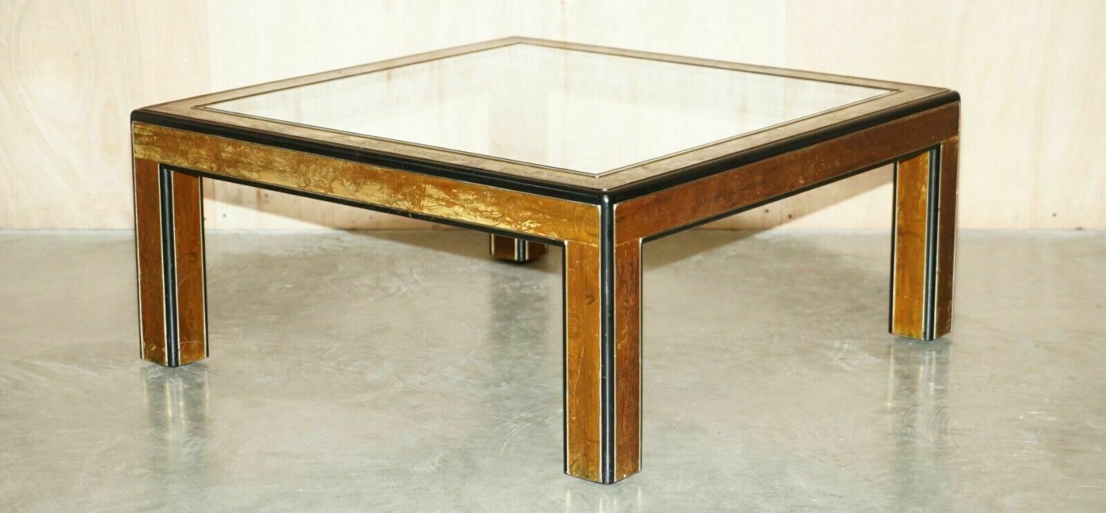 Mid Century Modern Bernhard Rohne Mastercraft Acid Etched Coffee Cocktail Table