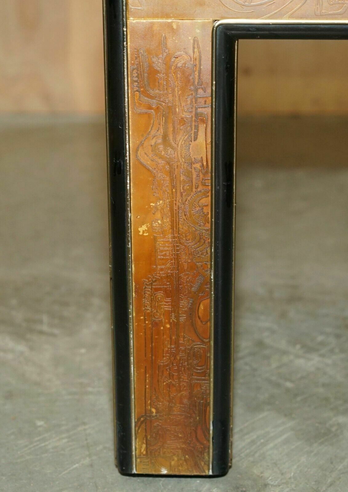 Mid Century Modern Bernhard Rohne Mastercraft Acid Etched Coffee Cocktail Table photo 3950.0
