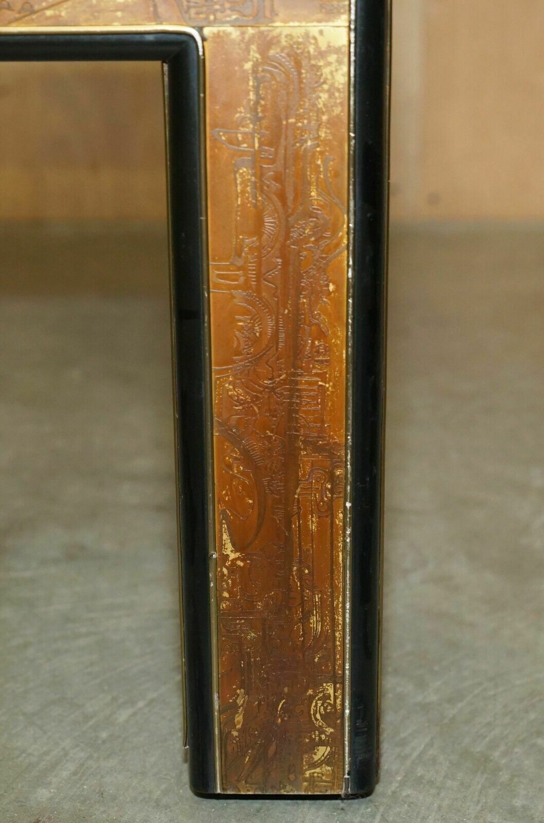 photo furniture Mid Century Modern Bernhard Rohne Mastercraft Acid Etched Coffee Cocktail Table