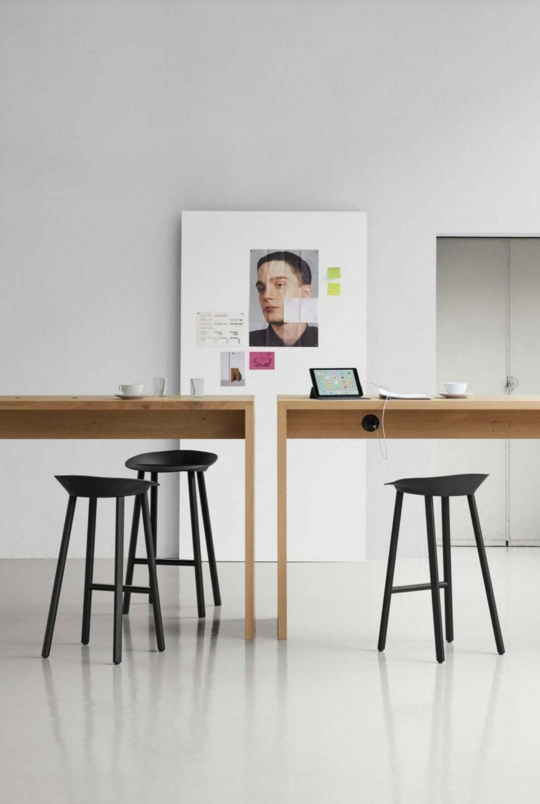 Set Of Four Rare Original Design Classics E15 Black Jean Stools By Stefan Diez photo for sale
