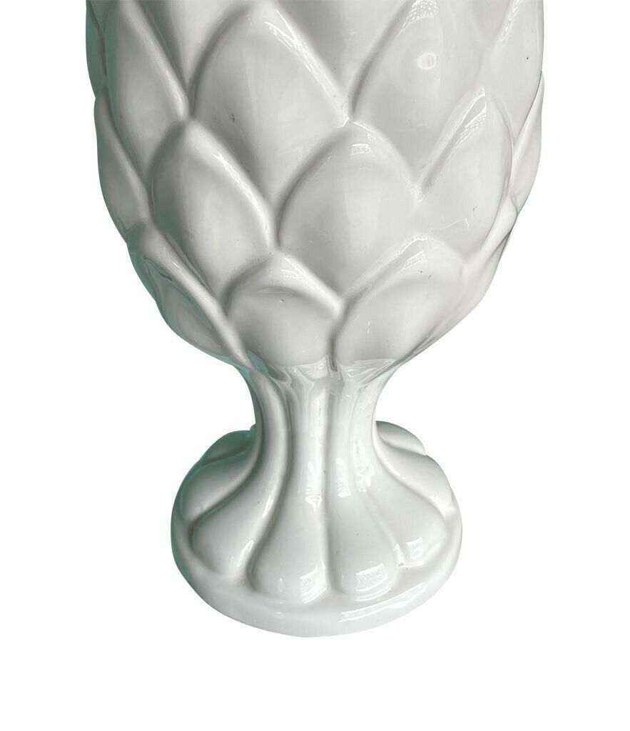 photo vinterior A Pair Of Large Italian 1970s Ceramic Pineapple Lamps With New Bespoke Shades