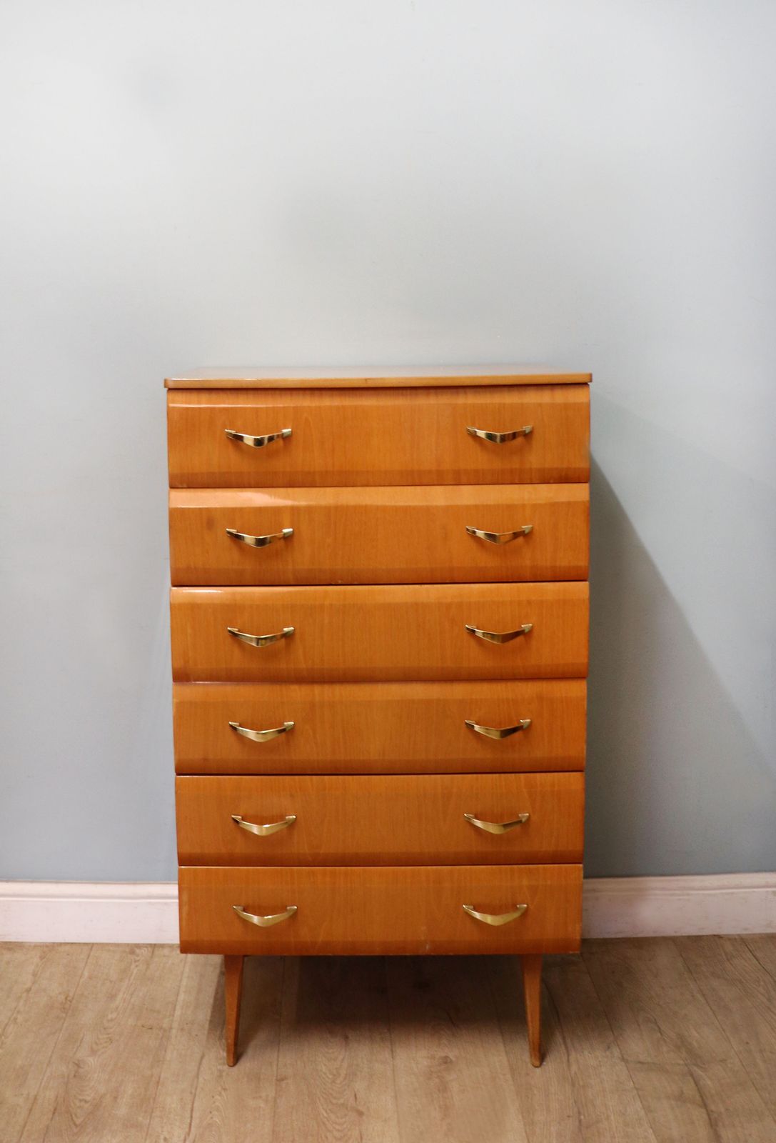 A Superb Teak Veneered Chest Of Drawers By Meredew.