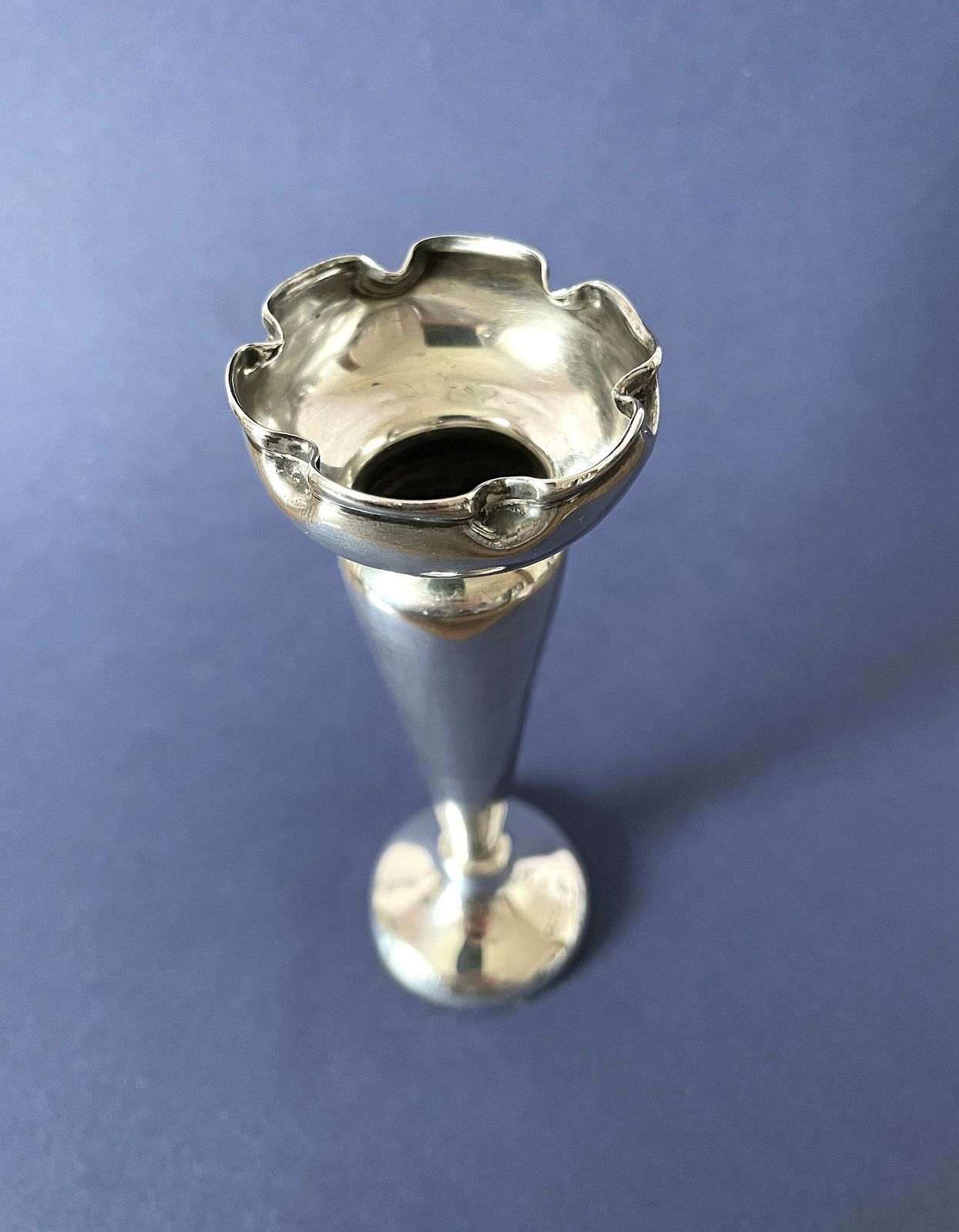 Antique Hallmarked Silver Vase, 1914 Walker & Hall .925 Sterling Silver Flower/Posy Vase With Weighted Base, English Sheffield Silver Decor photo 80.0