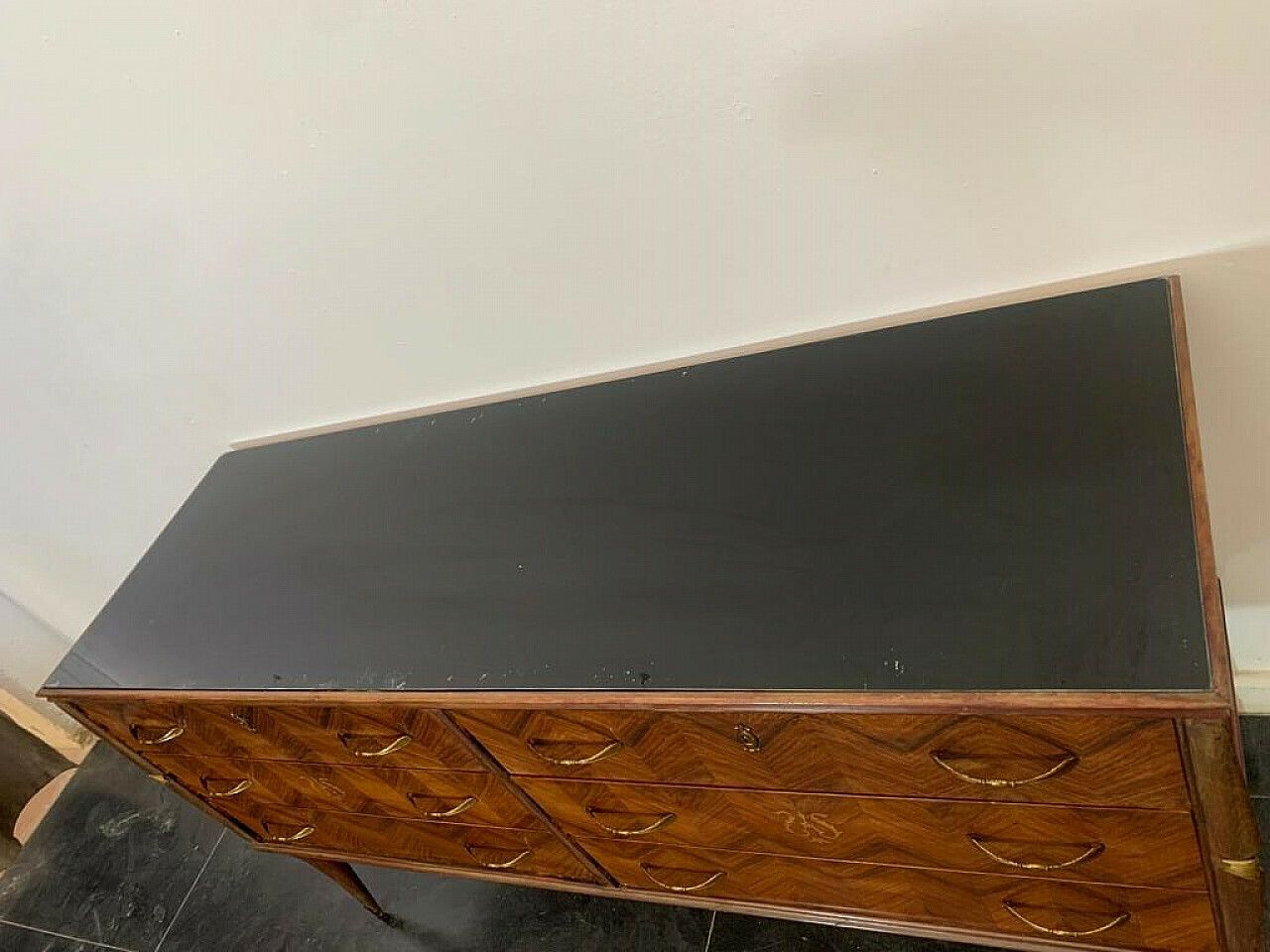 photo furniture Rosewood Chest Of Drawers With Brass Details, 1950s