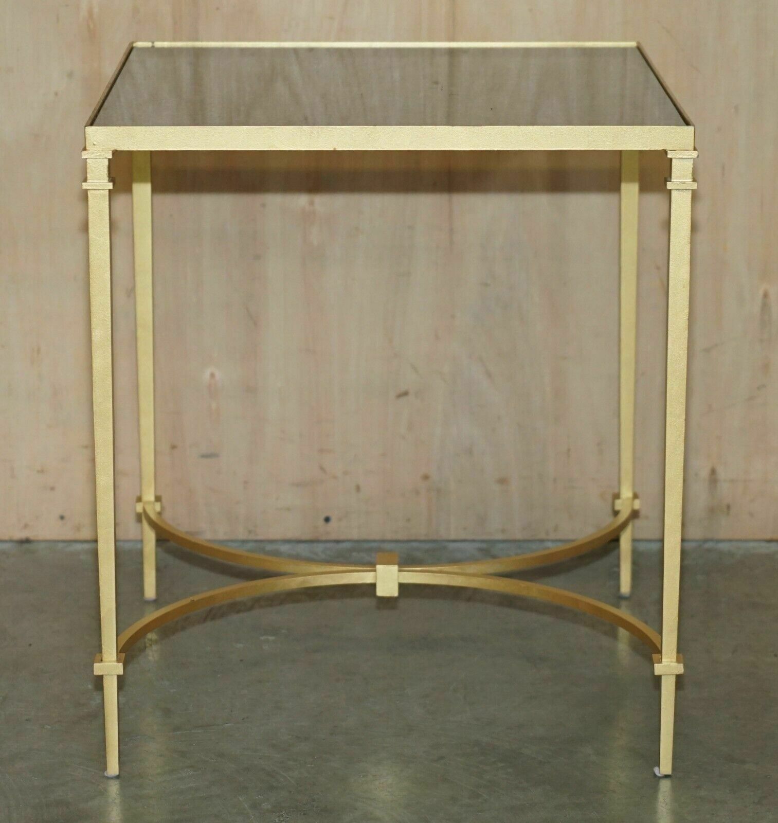Pair Of Vintage Brass And Italian Marble Side Tables With Ornately Casts Bases photo Furniture