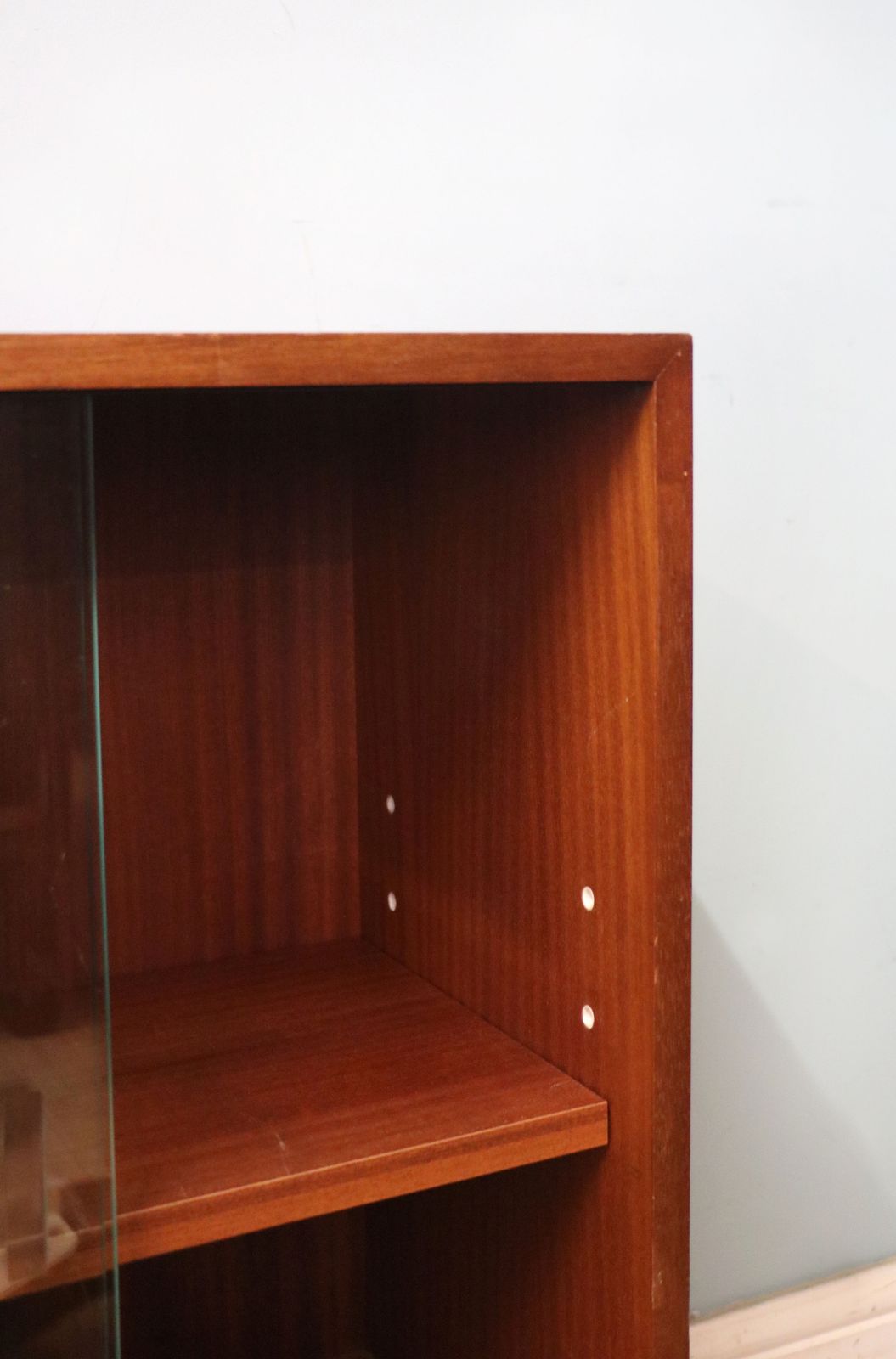 395.0 This Lovely Retro Teak Finish Display Cabinet Later Sign Written For Yorkshire Television. photo