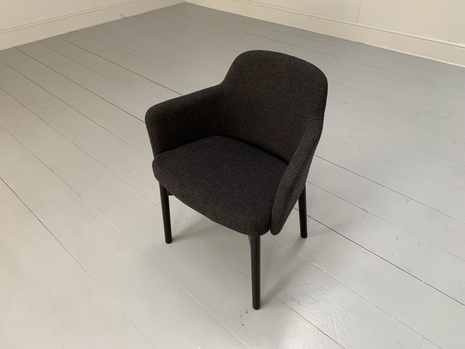 photo for sale Suite Of 12 Knoll Studio “Krusin 016” Armchairs – In Dark Boucle Wool