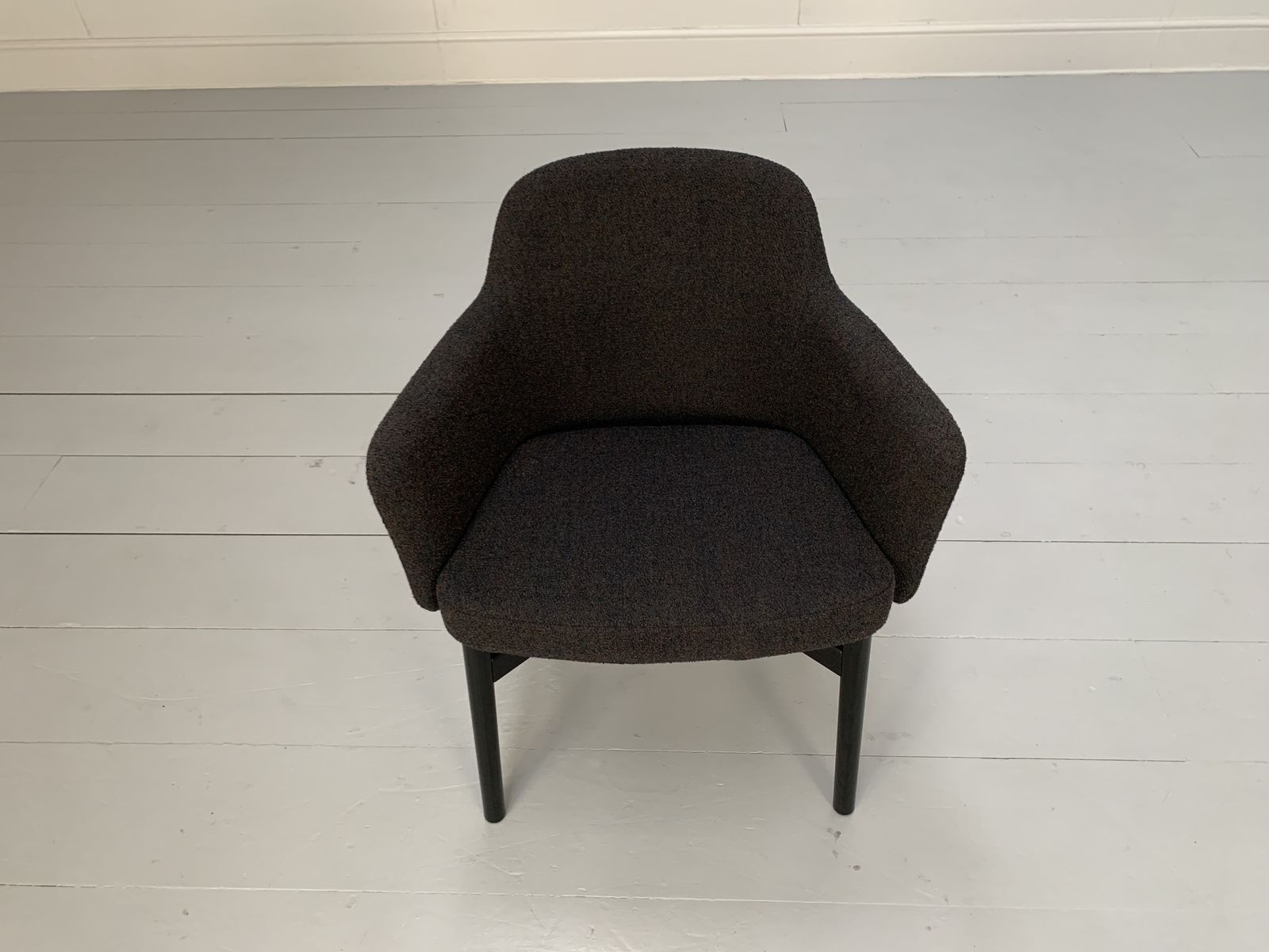 photo buy Suite Of 12 Knoll Studio “Krusin 016” Armchairs – In Dark Boucle Wool