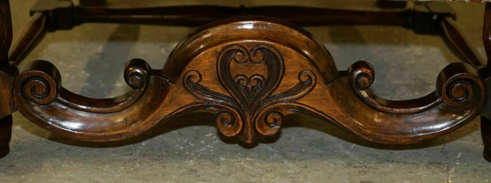 2950.0 Pair Of Antique Italian Carolean High Back Wingback Armchairs For Upholstery photo