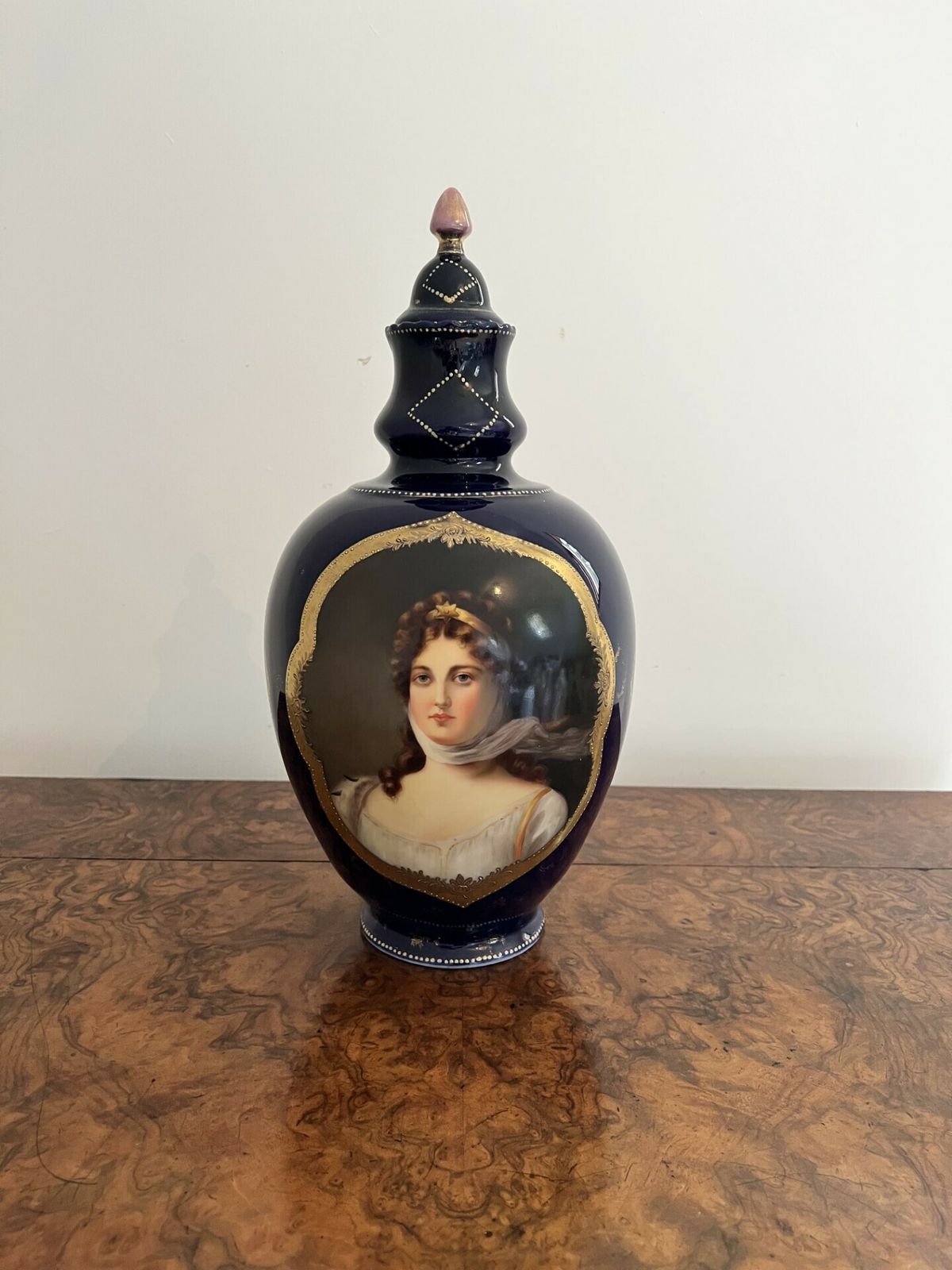 Pair Of Quality Antique Porcelain Hand Painted Lidded Vases photo vinterior