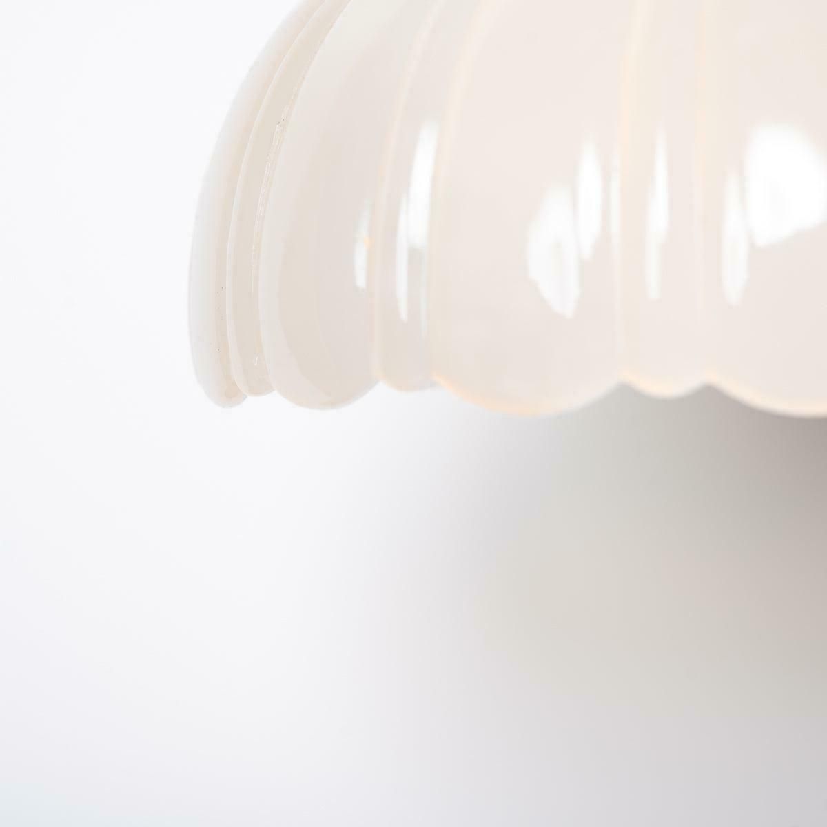 photo furniture Pair Of Antique Moonstone Glass Pendant Lights With Chrome Fittings