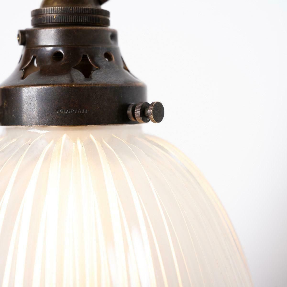 Small Antique Holophane Frosted Glass Light Shades With Original Brass Fittings photo buy