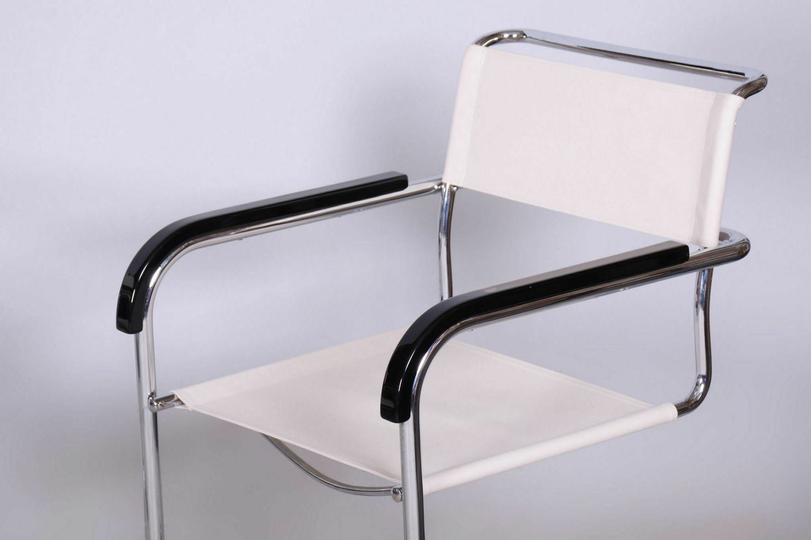 Restored Bauhaus Pair Of Armchairs, Thonet, Marcel Breuer, Chrome, Czechia, 1930s photo 2500.0