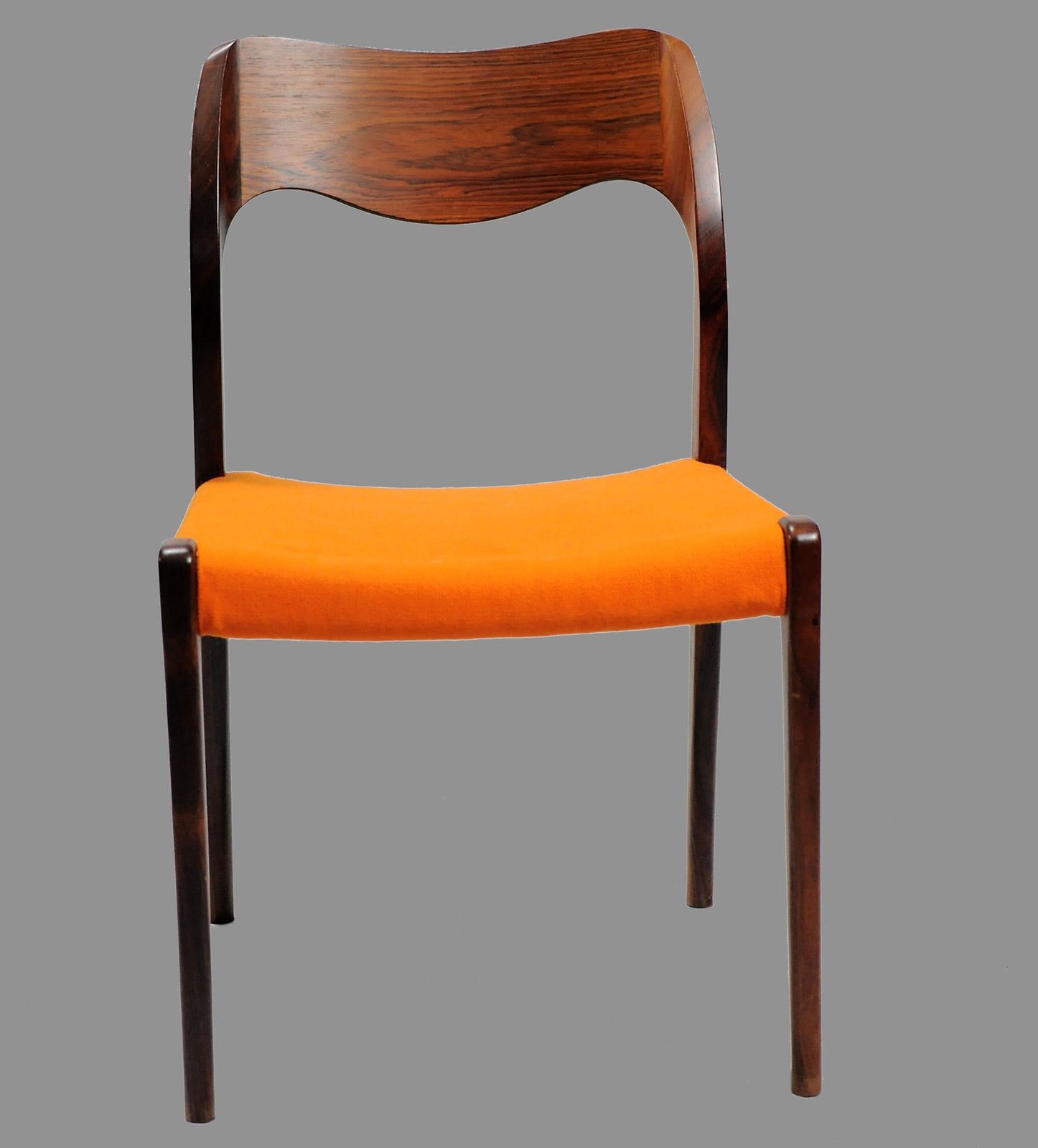 Niels Otto Møller Eight Fully Restored Dining Rosewood Chairs In Rosewood, Custom Upholstery Included photo furniture