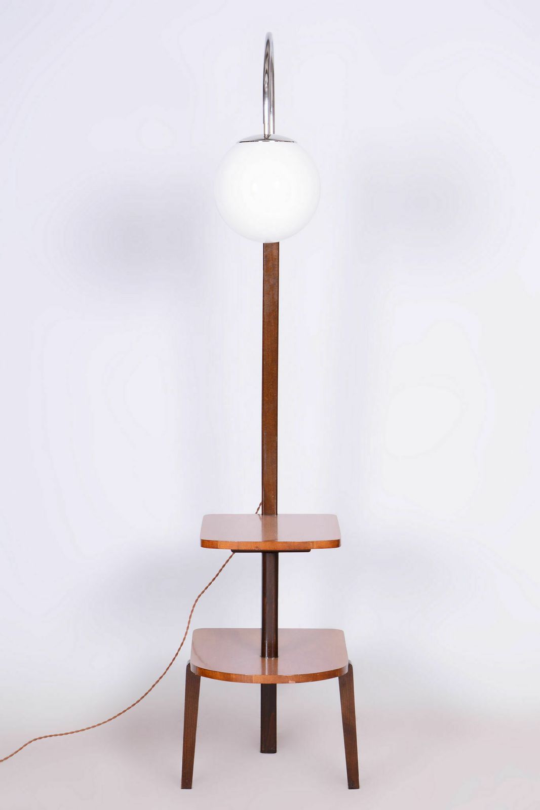 Restored Artdeco Floor Lamp, J. Halabala, Up Zavody, Beech, Walnut, Czechia, 1930s photo for sale