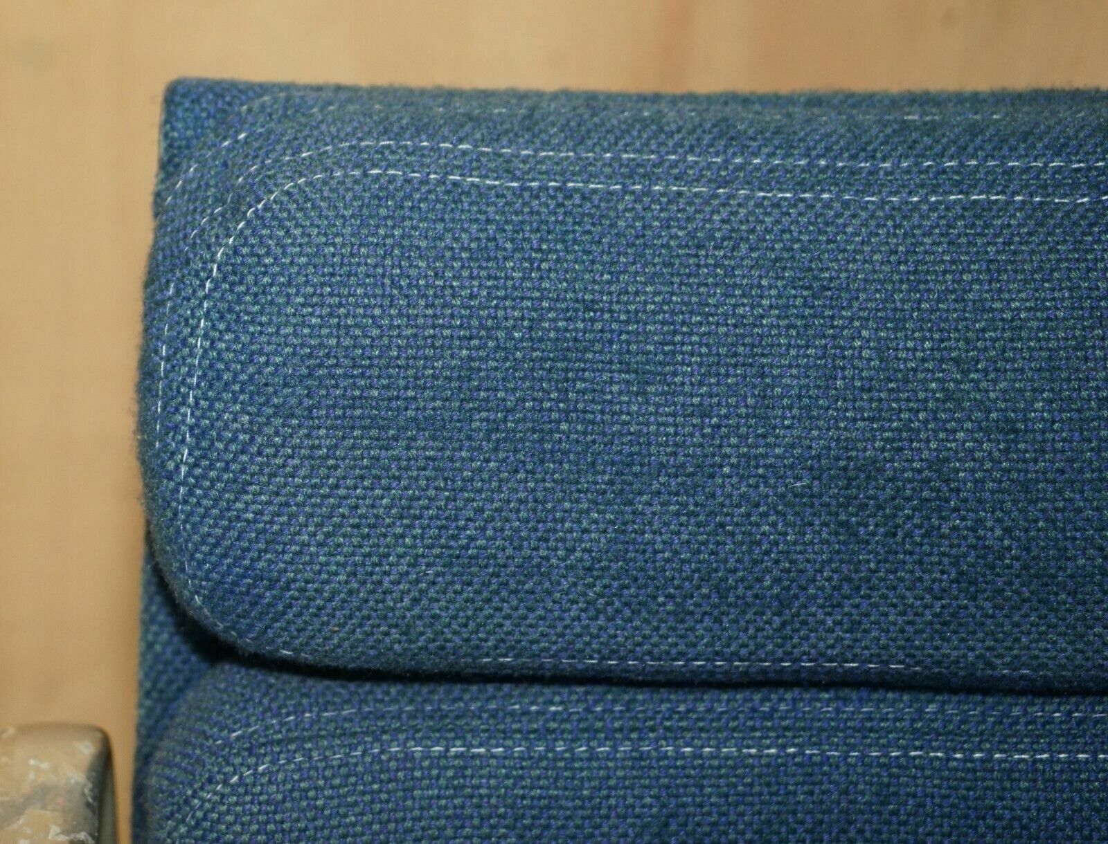 Rare Original Herman Miller Blue Linen Eames Ea217 Softpad Office Swivel Chair photo vinterior