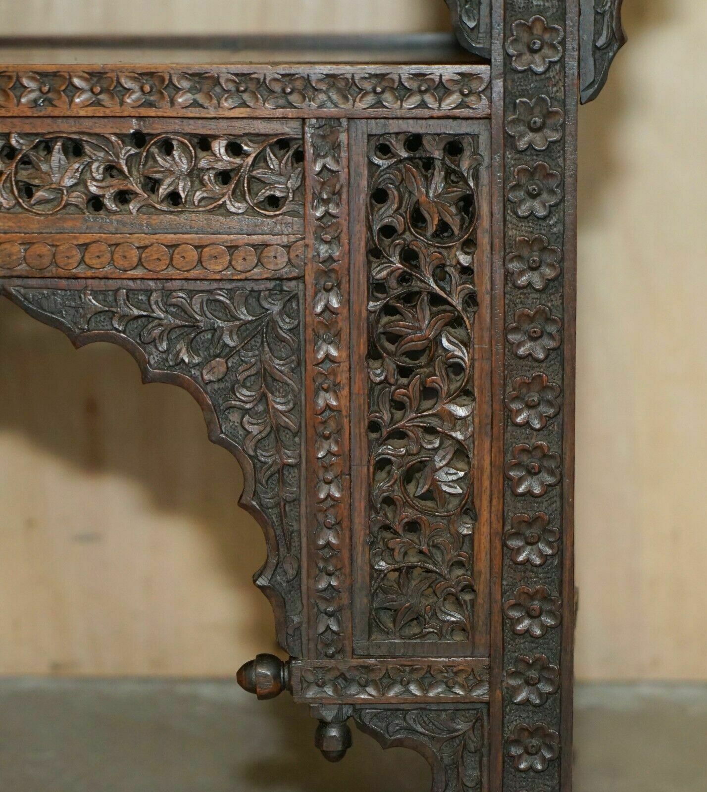 photo buy Fine Large Antique Hand Carved Liberty London Moorish Occasional Centre Table