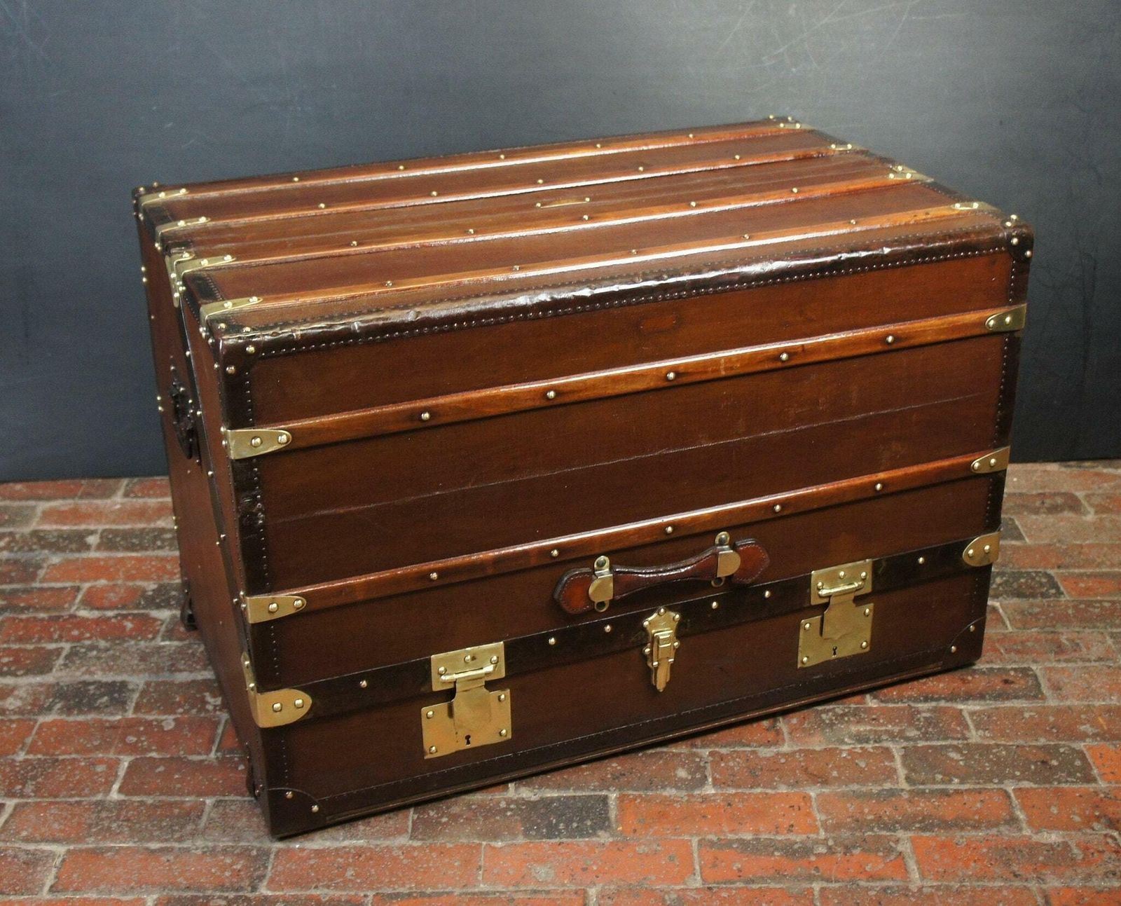 Bespoke Antique Steamer Trunk Wine Table Storage photo furniture