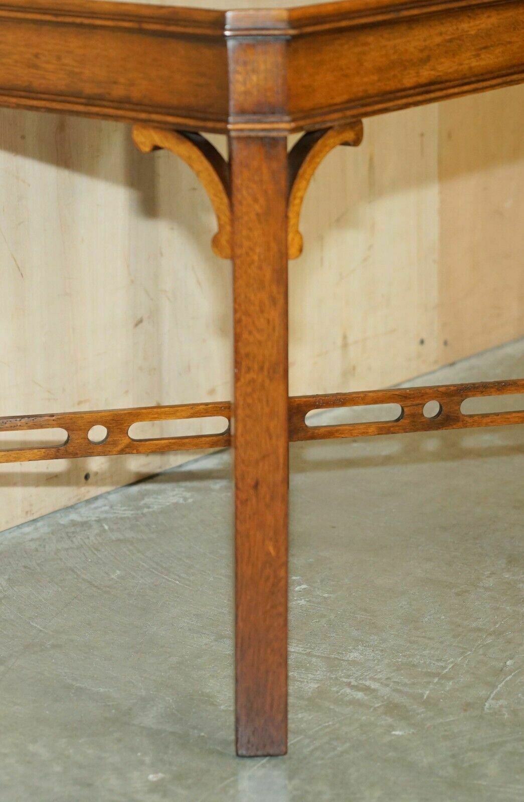Vintage Pair Of English Mahogany Thomas Chippendale Style Side End Lamp Tables photo vintage