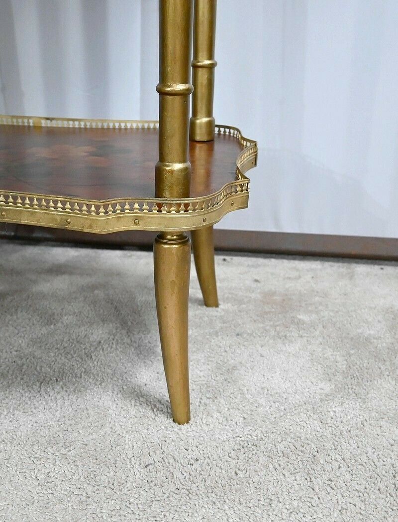 photo for sale Small Thuya Speckled Living Room Table With Painted Decoration – 1920