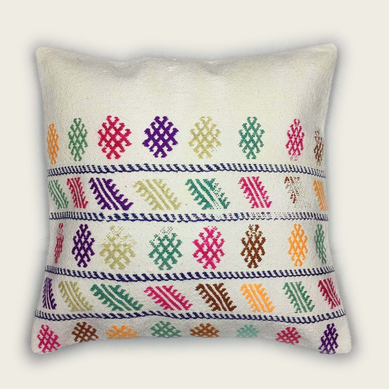 Kilim Cushion Cover, Kelim Pillow 60x60cm, 24 Inches, Kilim Floor Cushion