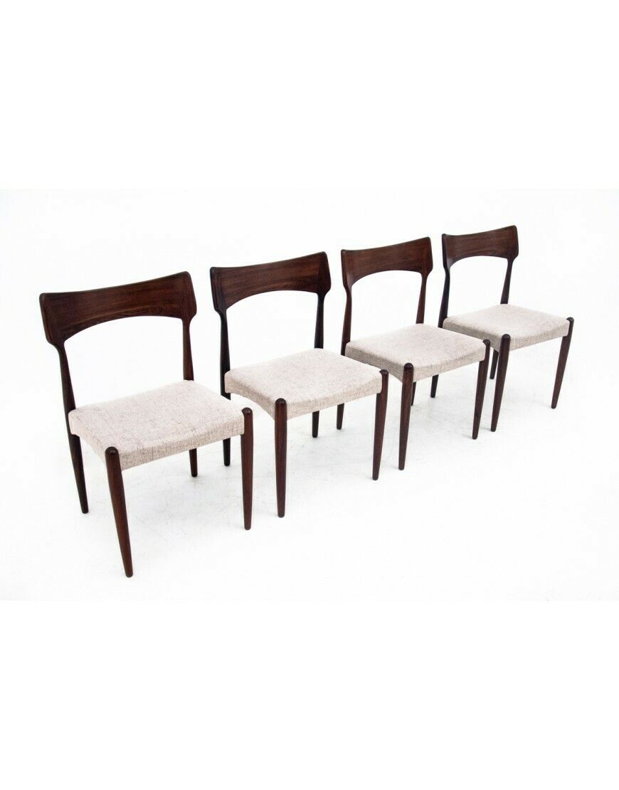 Four Rosewood Chairs, Designed By Bernhard Pedersen & Son, Denmark, 1960s. After Renovation. photo for sale