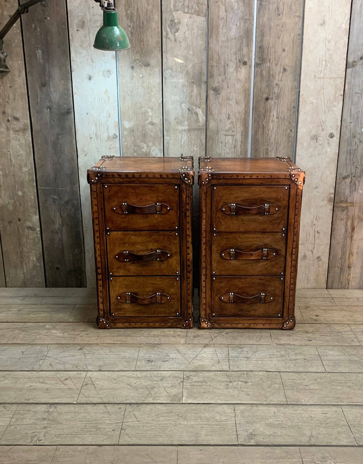 Leather Nightstands , Luxury Leather Bedroom Furniture , Bedroom Decor , Home Furnishings