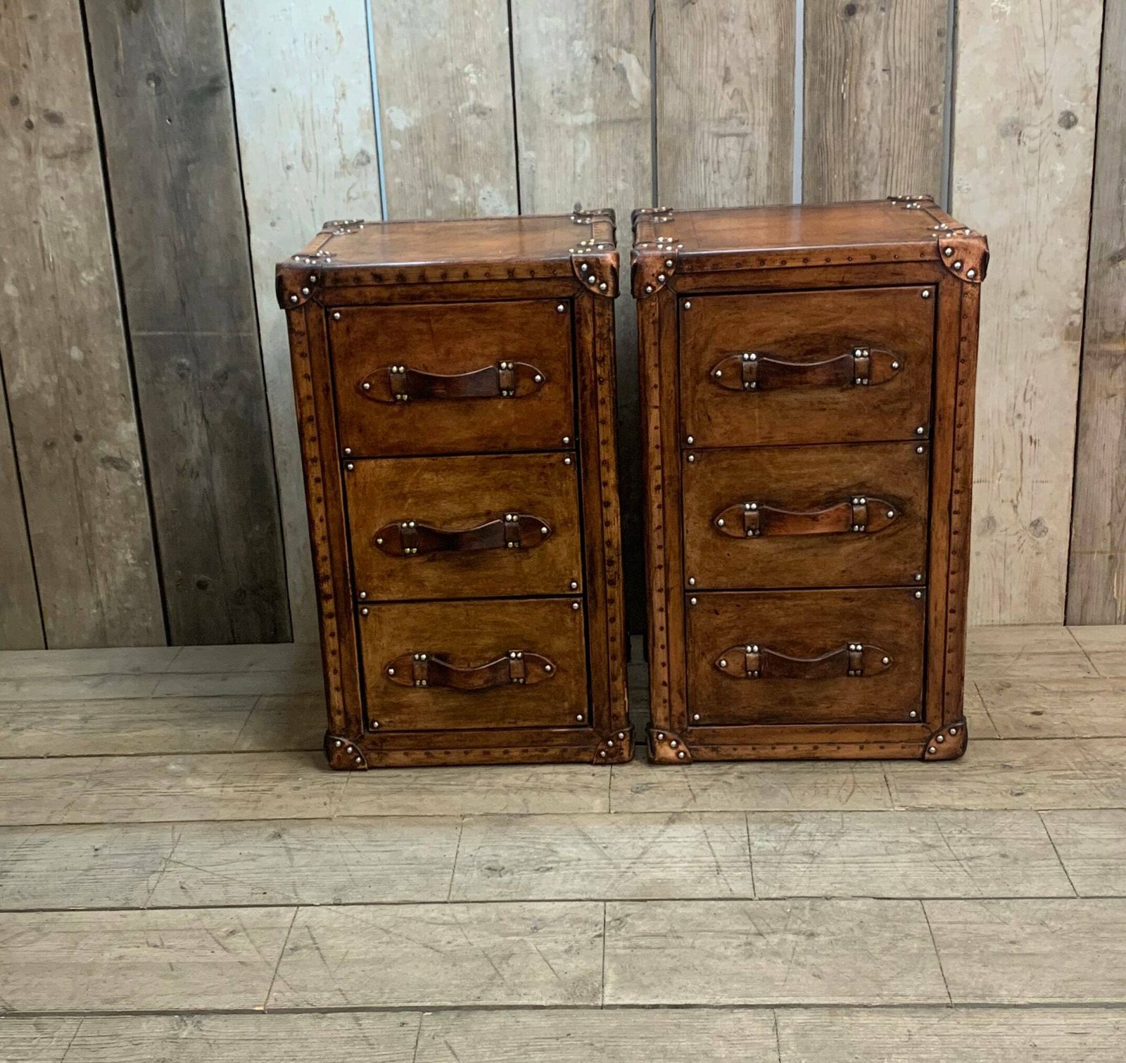 Leather Nightstands , Luxury Leather Bedroom Furniture , Bedroom Decor , Home Furnishings photo buy