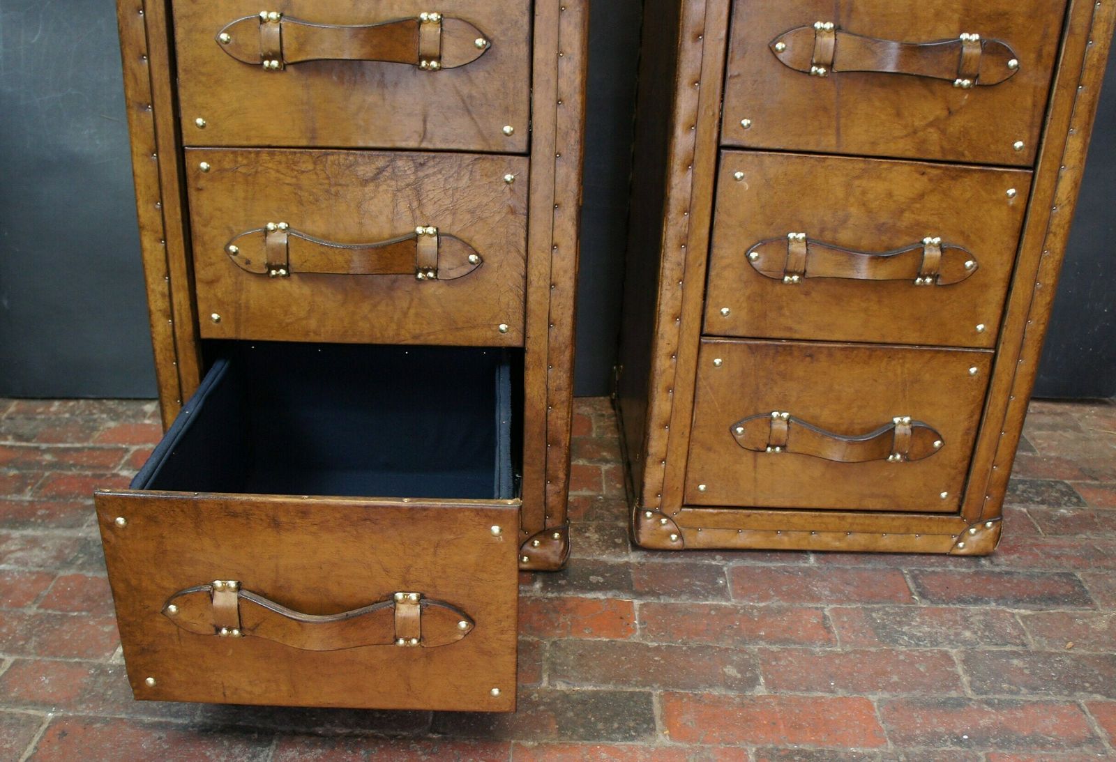 photo for sale London Leather Nightstands, Luxury Handmade Console Tables, Bedroom Side Tables, Luxury Leather Craft
