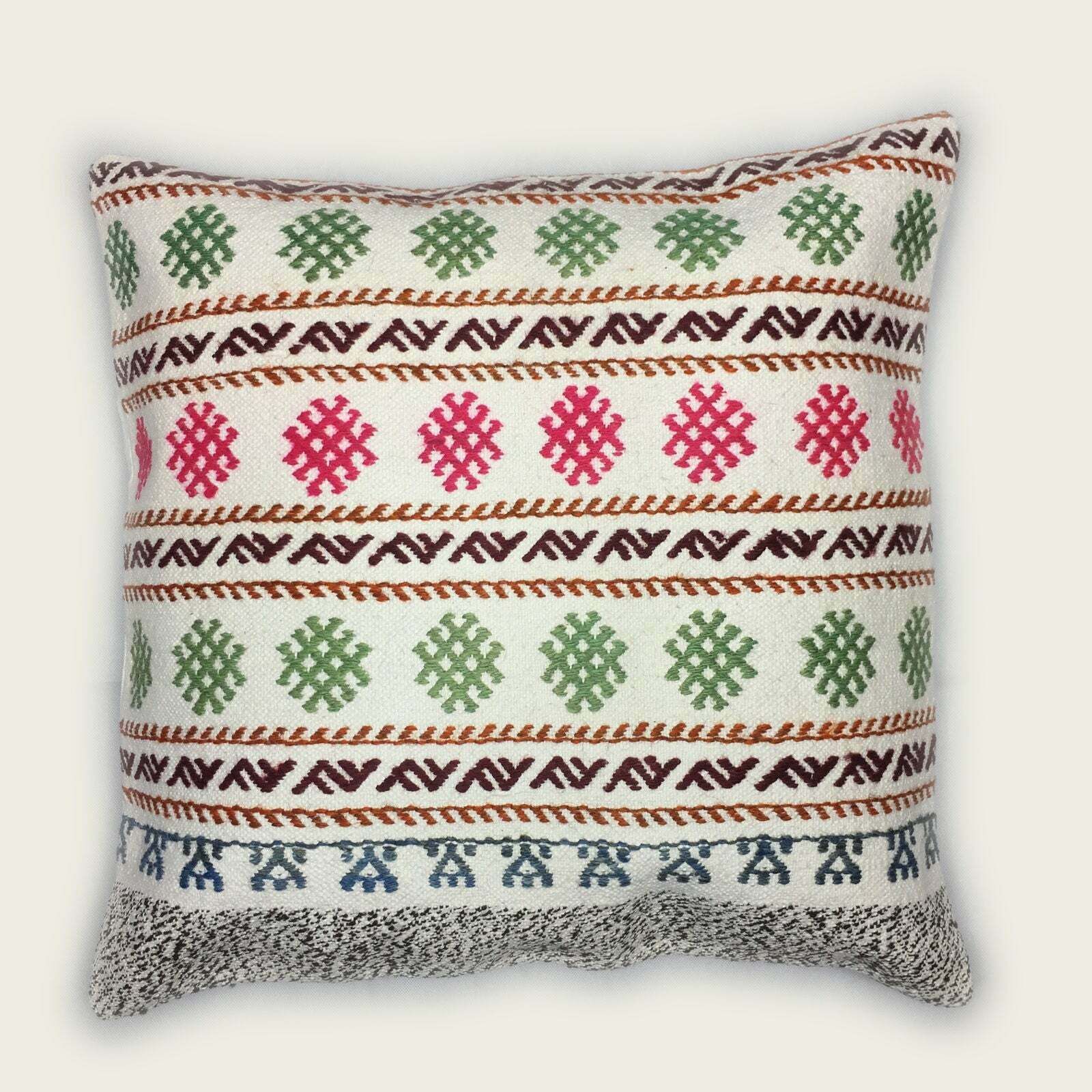 Kilim Cushion Cover, Kelim Pillow 60x60cm, 24 Inches, Kilim Floor Cushion