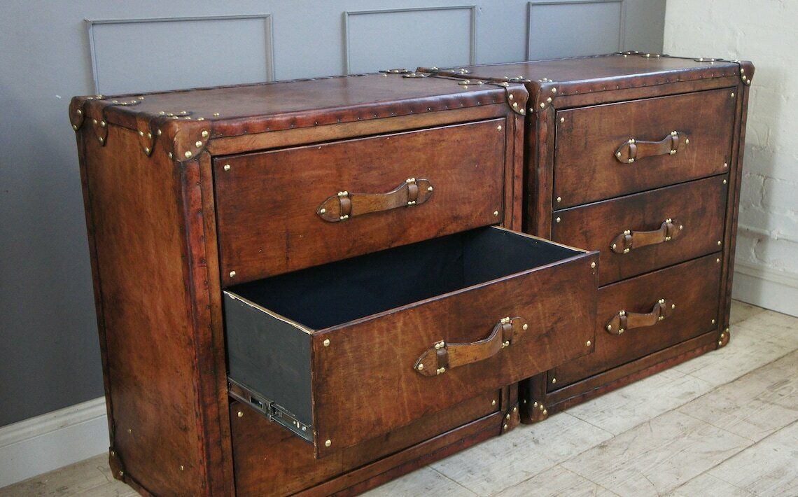 Luxury Leather 3 Draw Bedroom Cabinets Bedroom Decor Home Furnishings End Tables