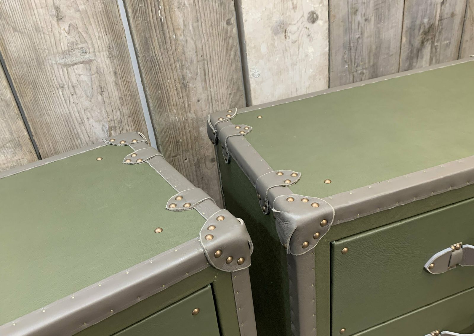 Bedroom Decor Hand Made British Leather Nightstands Bespoke Draw Furniture photo Furniture