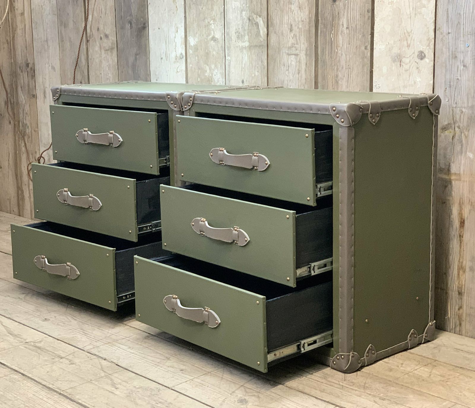 Bedroom Decor Hand Made British Leather Nightstands Bespoke Draw Furniture photo buy